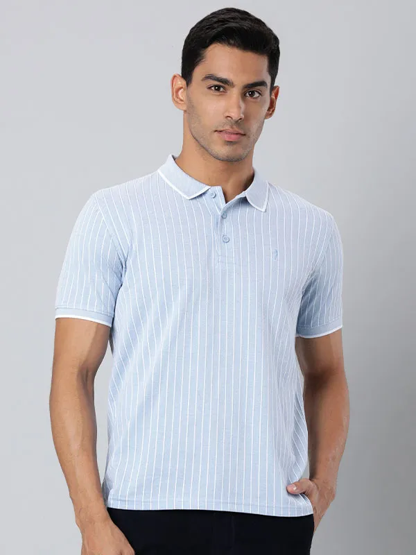 Men Striped Polo T-Shirt