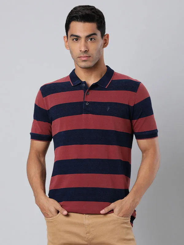 Men Striped Polo T-Shirt