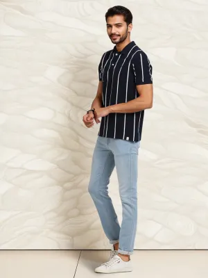 Men Striped Polo T-Shirt
