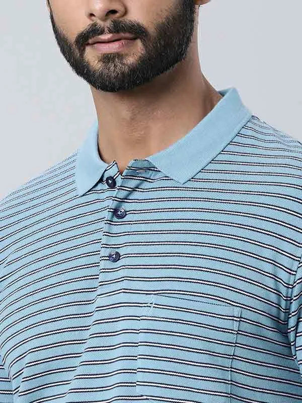 Men Striped Polo T-Shirt