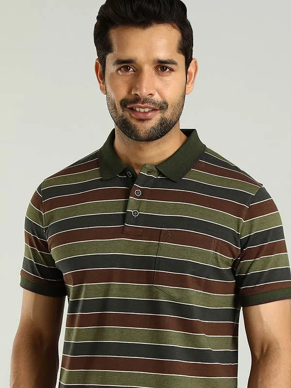 Men Striped Polo T-Shirt