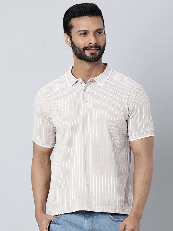 Men Striped Polo T-Shirt