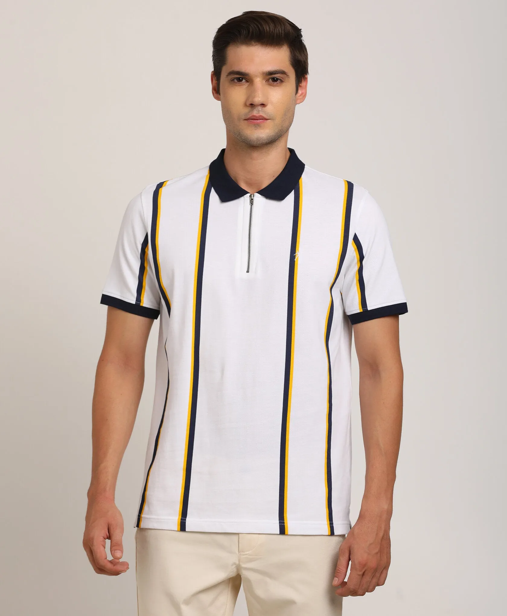 Men Striped Polo T-Shirt