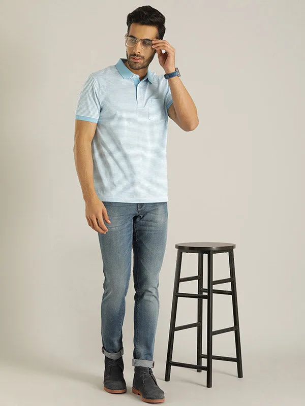 Men Striped Polo T-Shirt