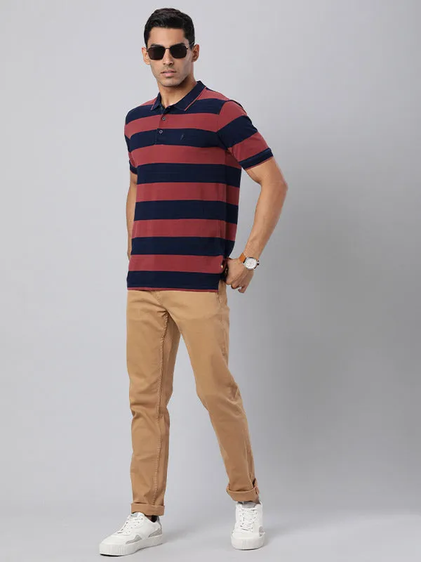 Men Striped Polo T-Shirt