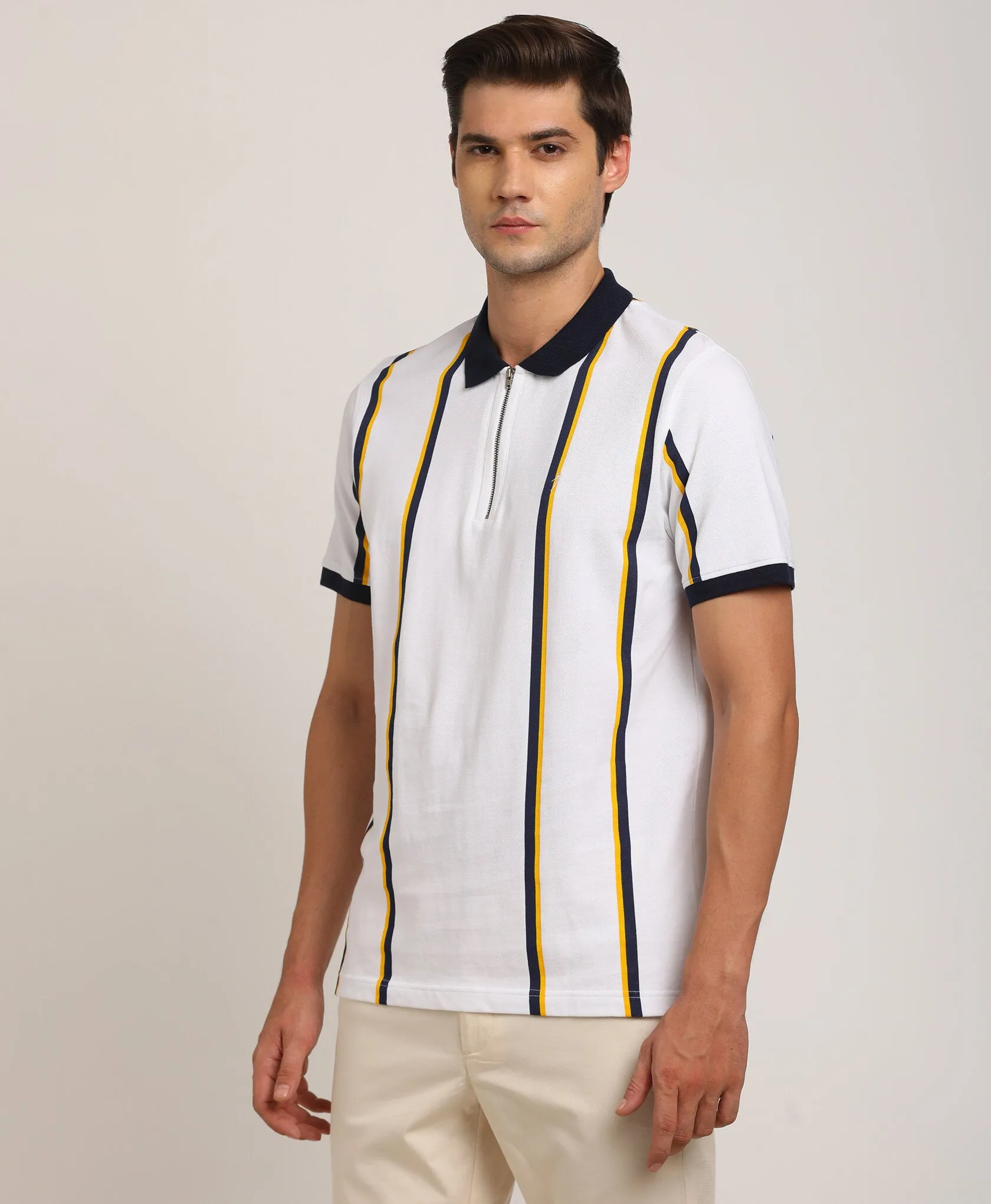 Men Striped Polo T-Shirt