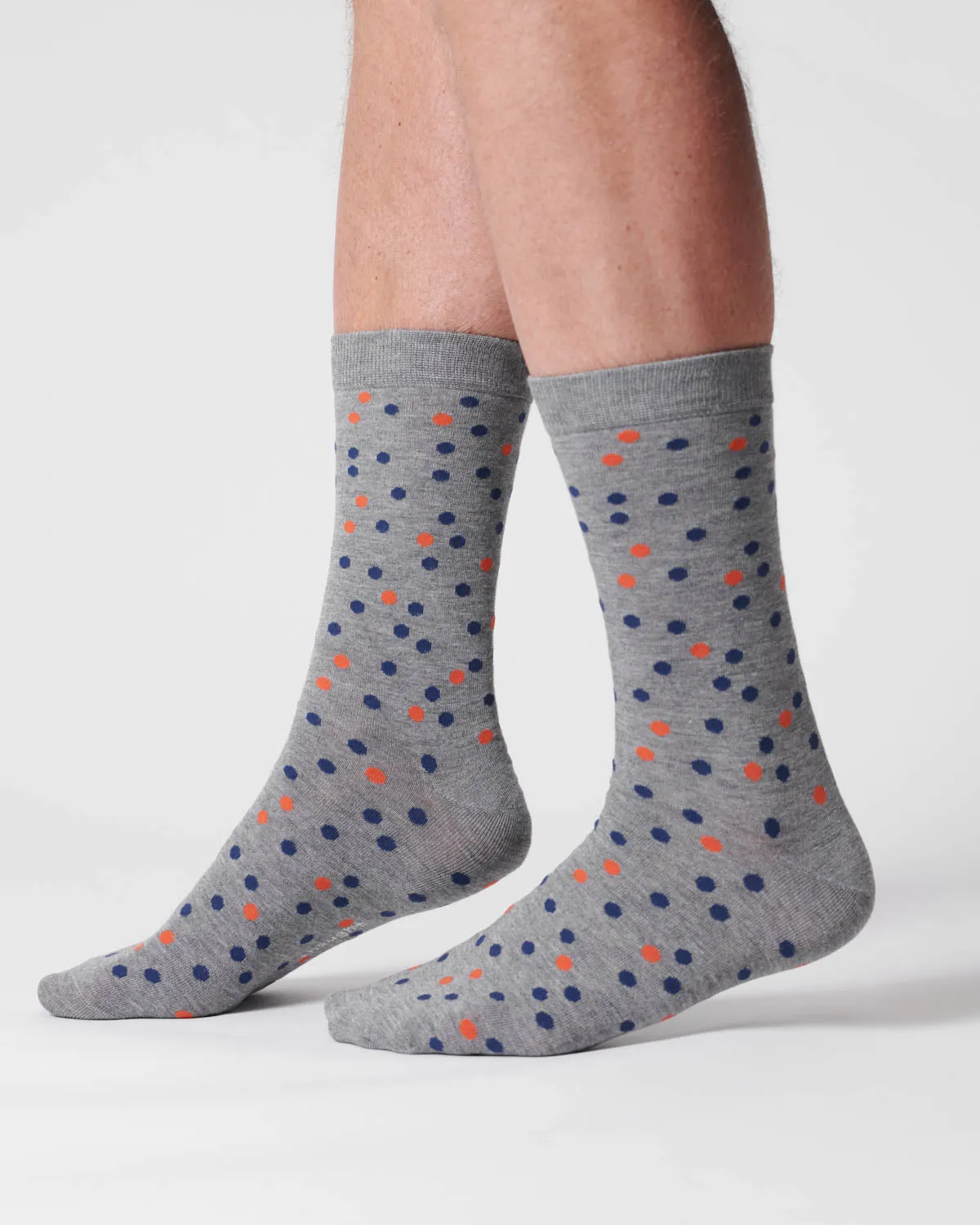 Mens Dotty Organic Cotton Socks - Grey Marl