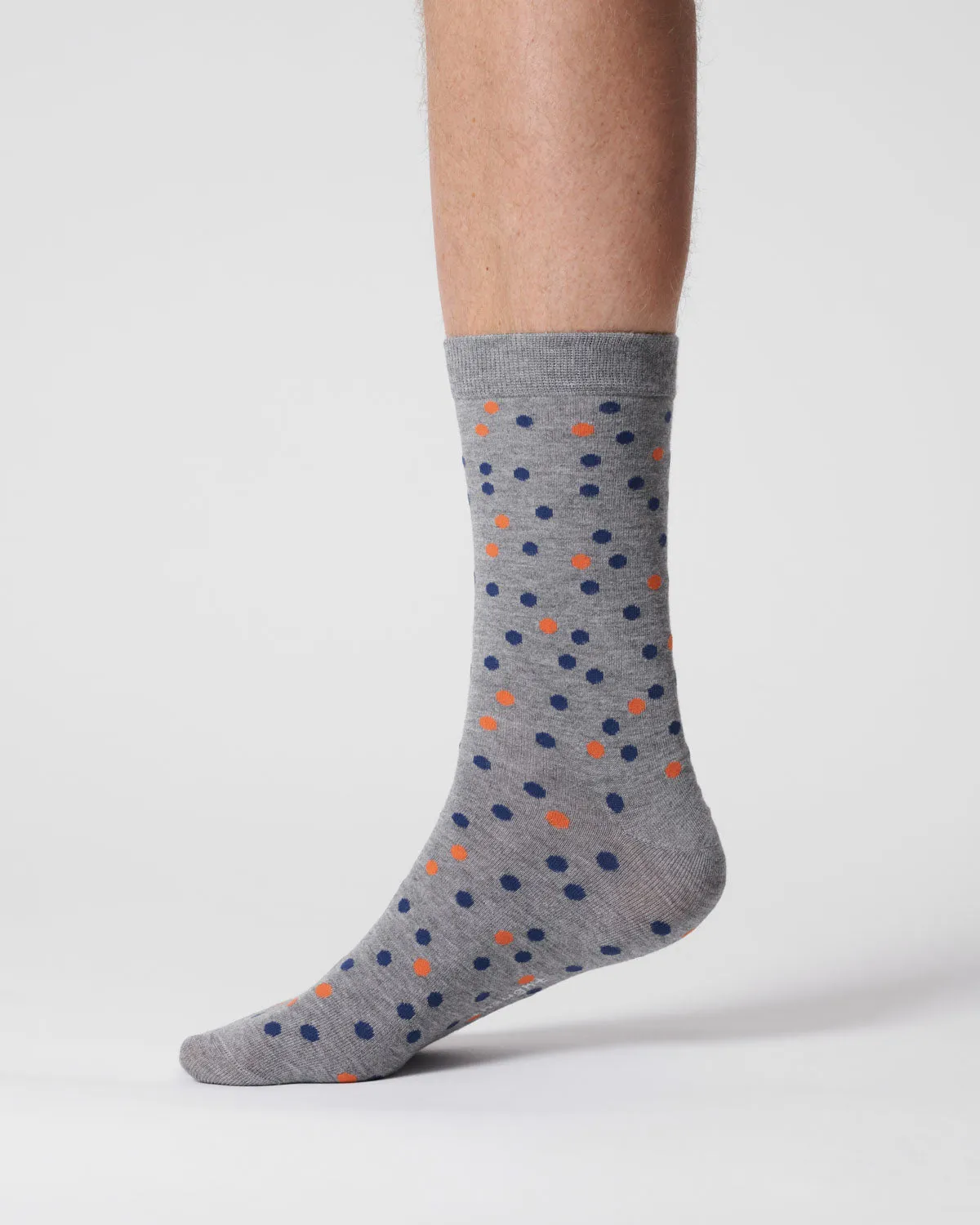 Mens Dotty Organic Cotton Socks - Grey Marl
