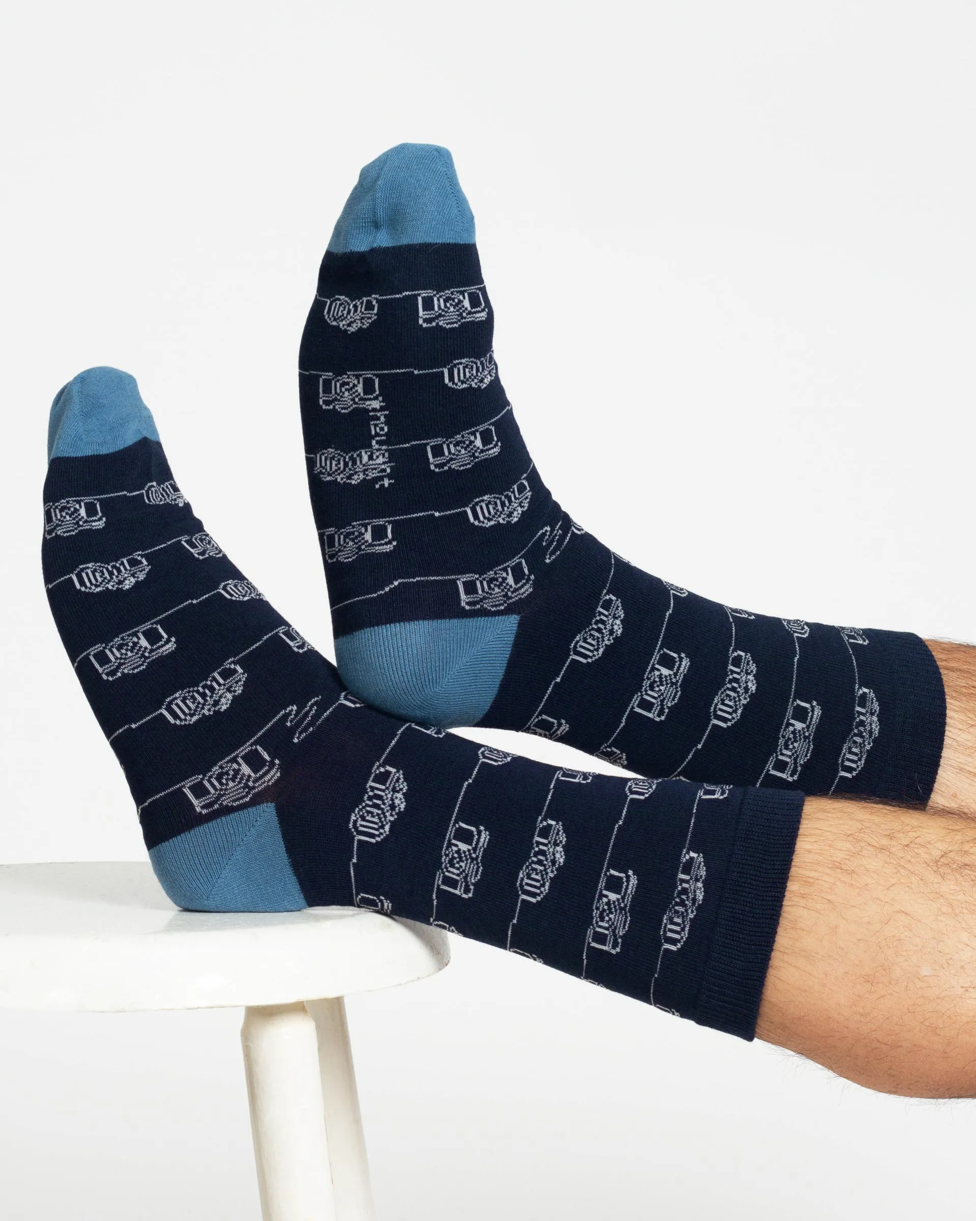 Mountain Range Bamboo Gift Box of 4 Socks - Green/Navy/Grey