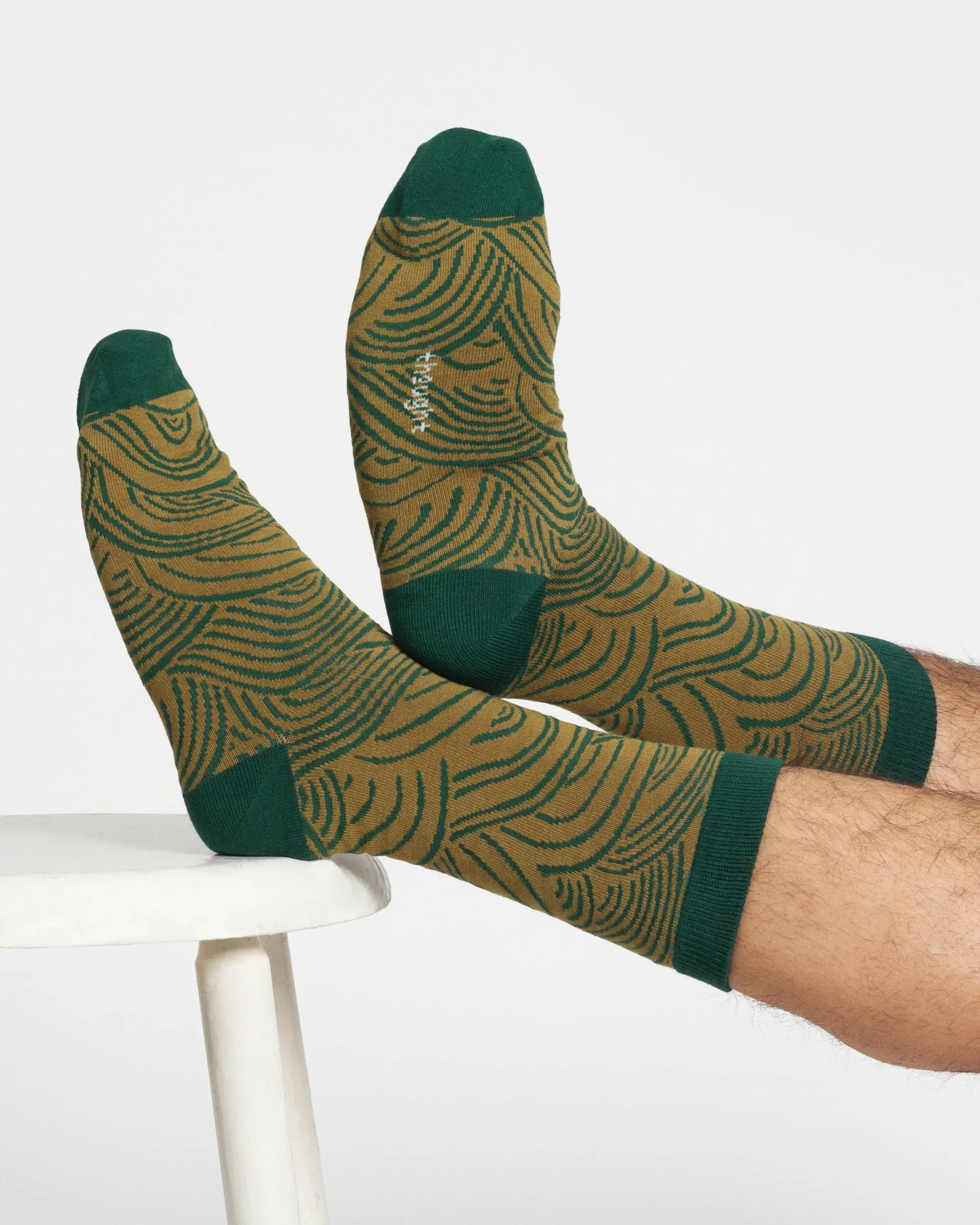 Mountain Range Bamboo Gift Box of 4 Socks - Green/Navy/Grey