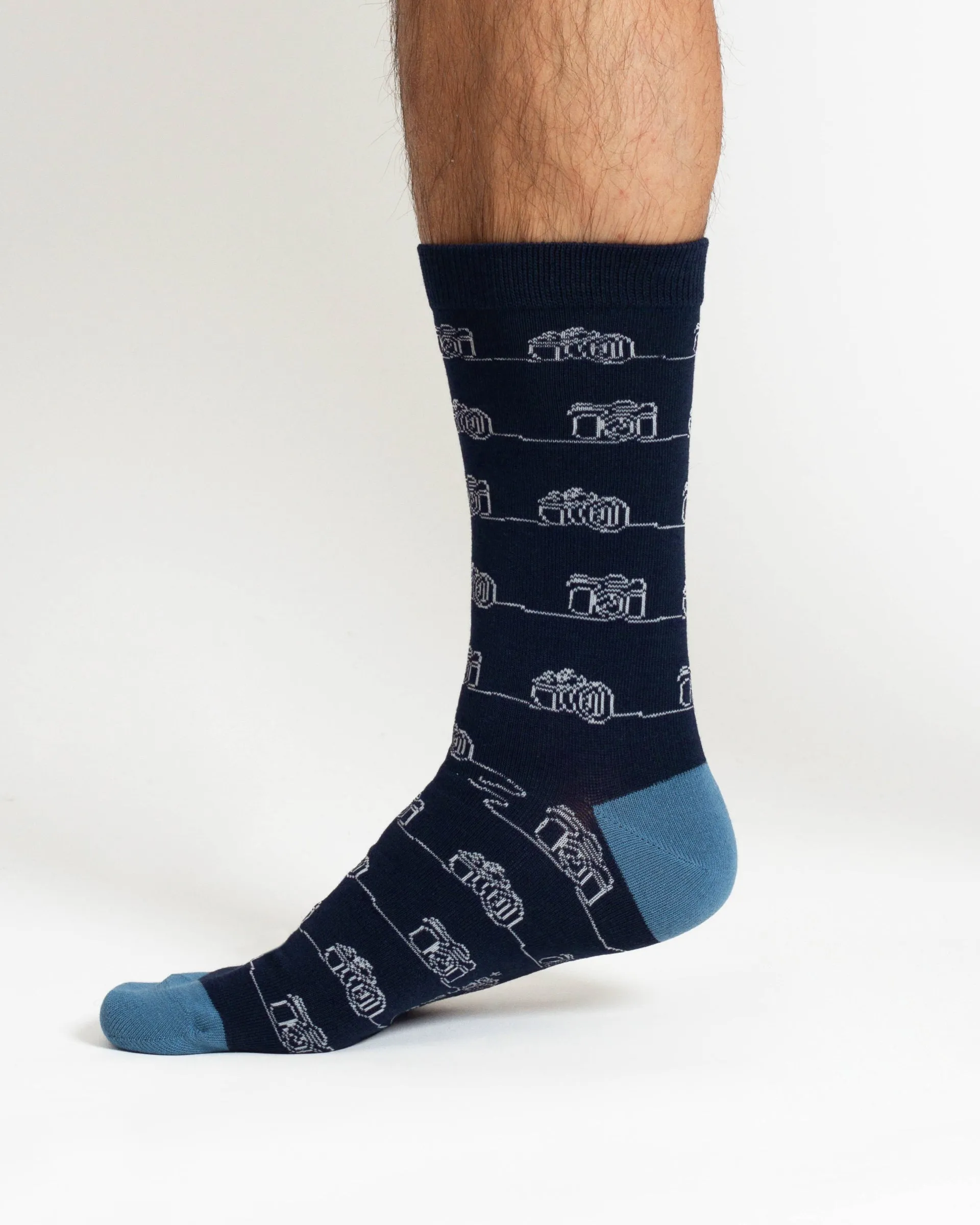 Mountain Range Bamboo Gift Box of 4 Socks - Green/Navy/Grey