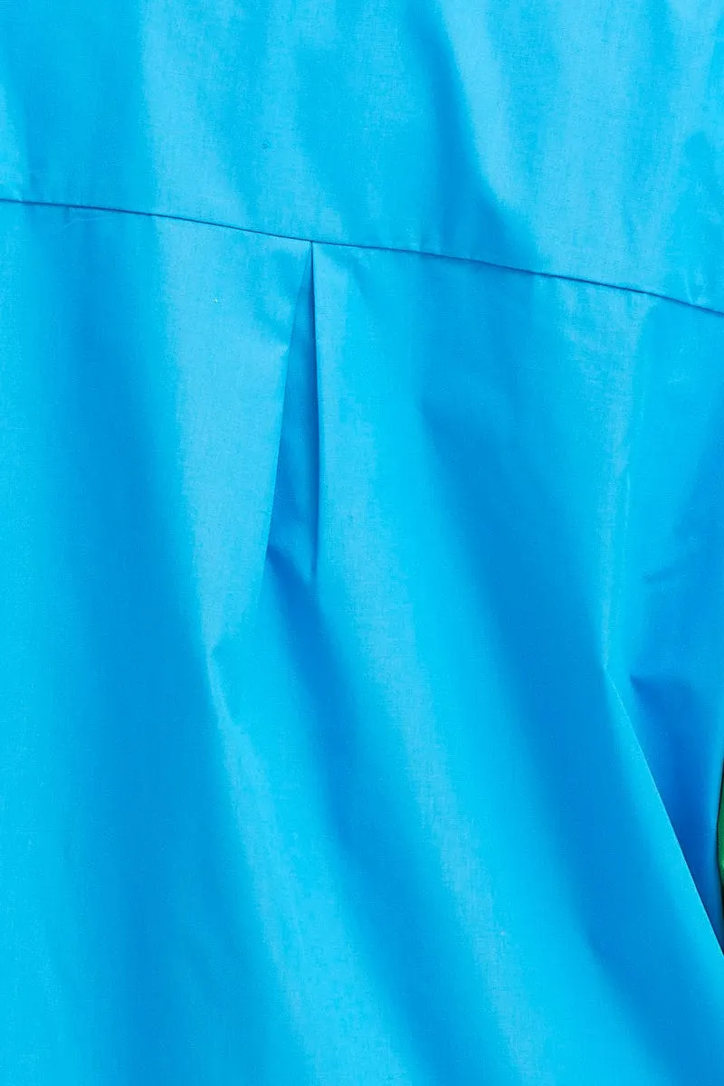 Multi Shirt Top Long Sleeve Collared