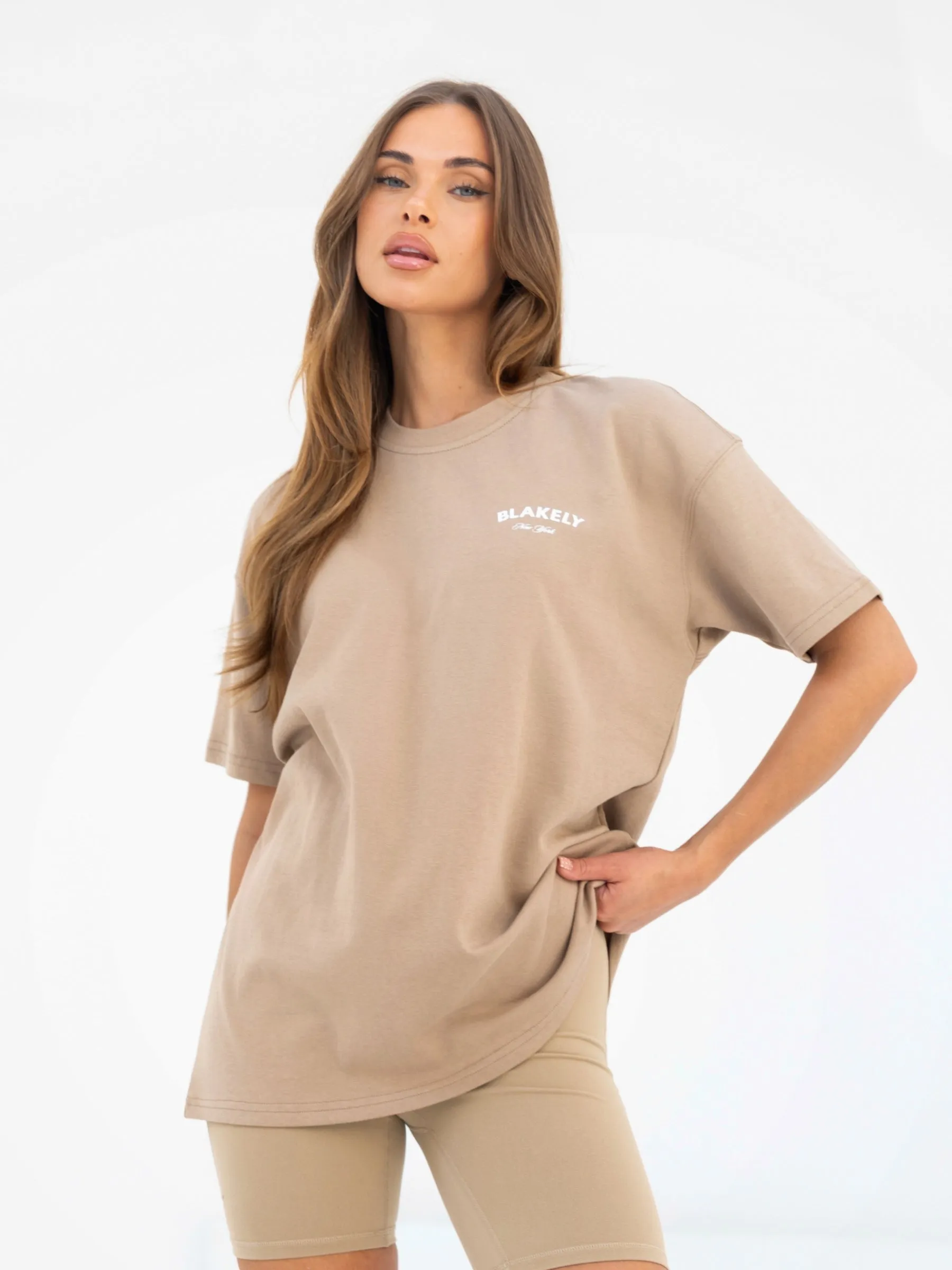 NY Crest Oversized T-Shirt - Tan