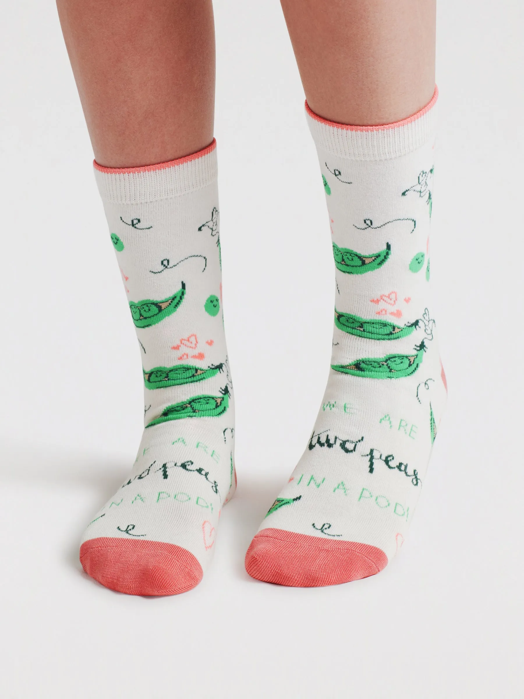 Peas In A Pod Bamboo Sock Gift Bag - Stone White