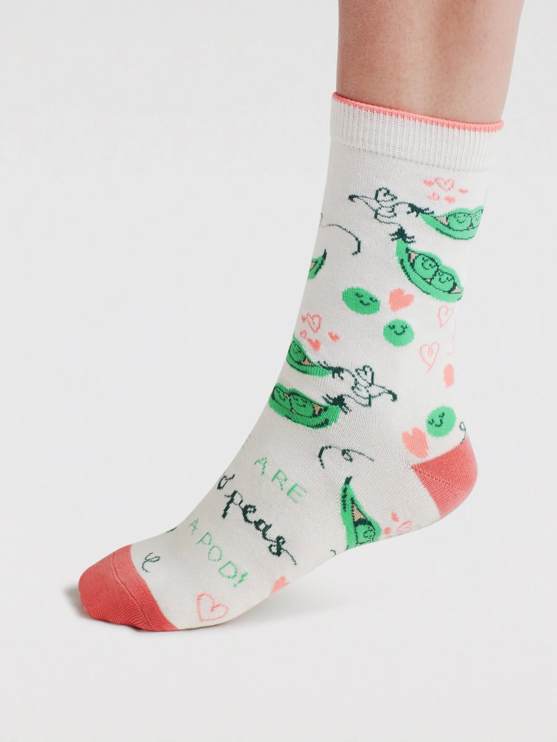 Peas In A Pod Bamboo Sock Gift Bag - Stone White