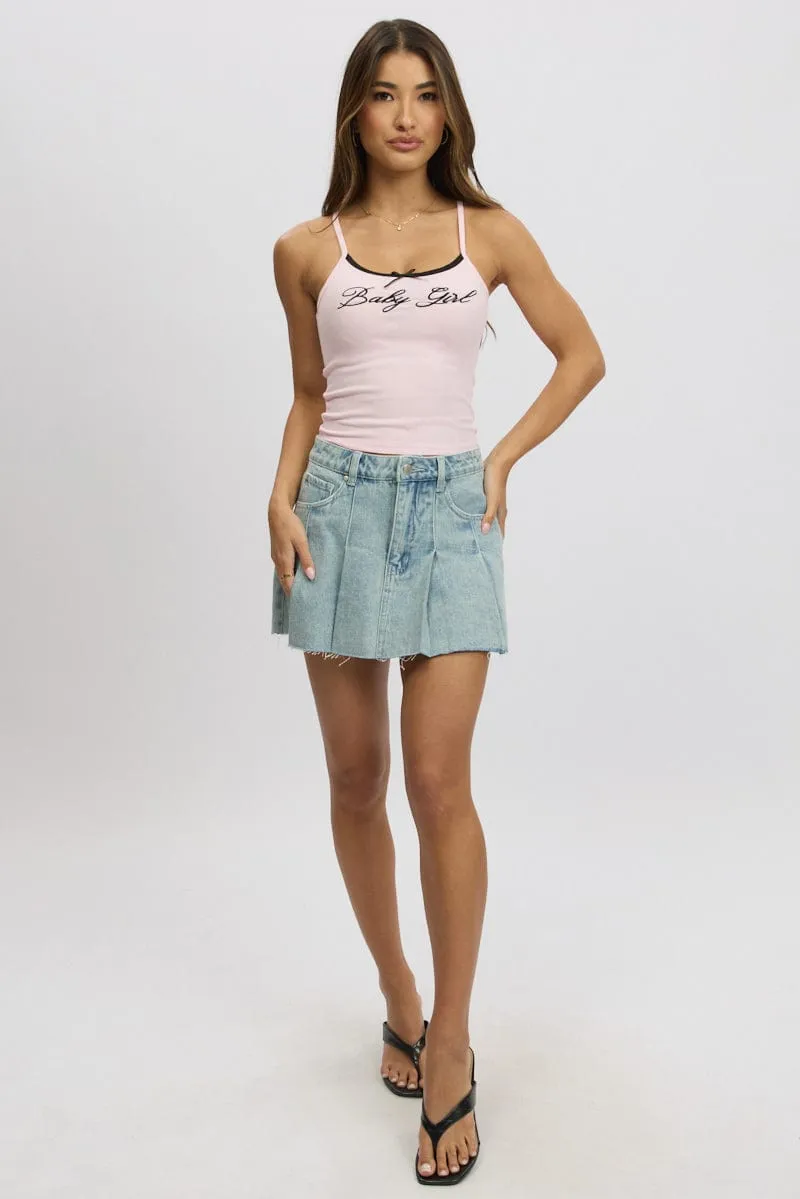 Pink Graphic Singlet Rib