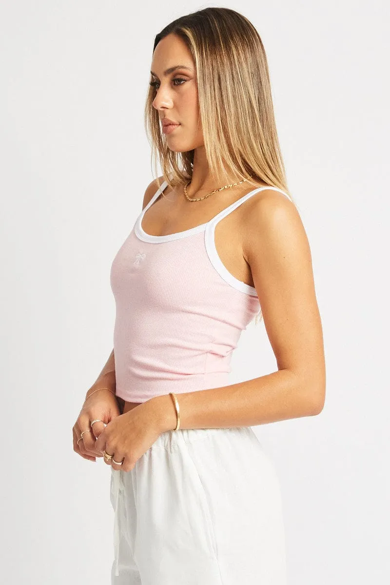 Pink Graphic Singlet Top