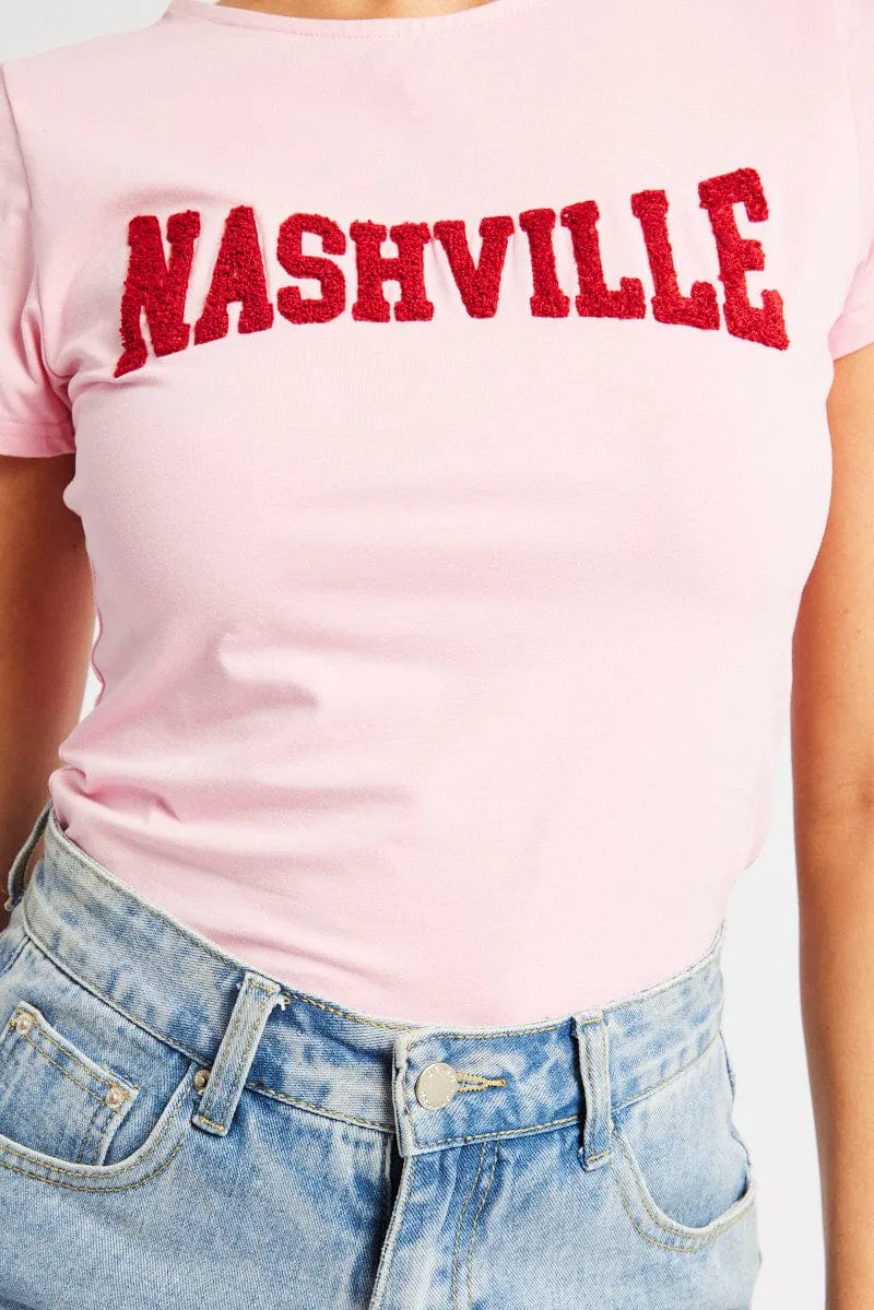 Pink Graphic Tee Short Sleeve