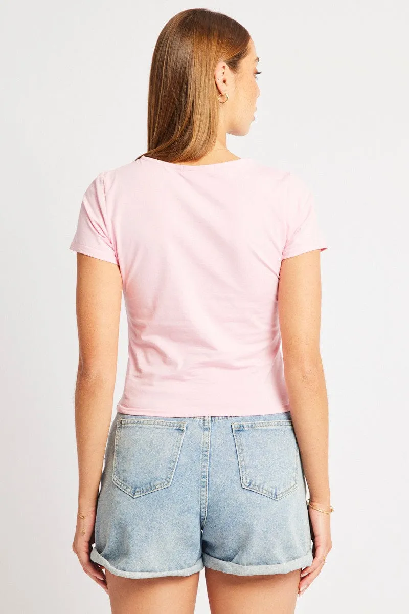 Pink Graphic Tee Short Sleeve
