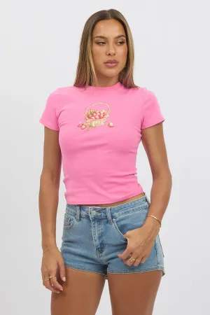 Pink Graphic Tee Short Sleeve