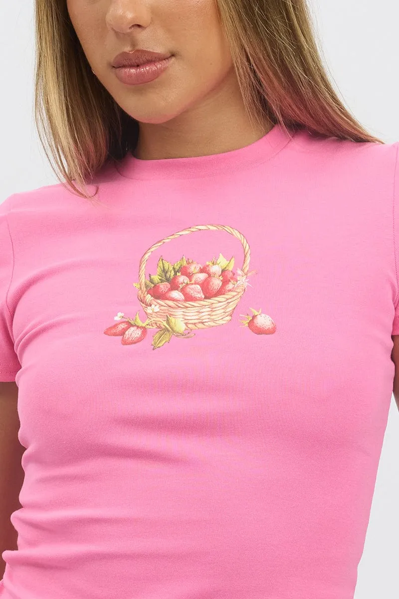 Pink Graphic Tee Short Sleeve