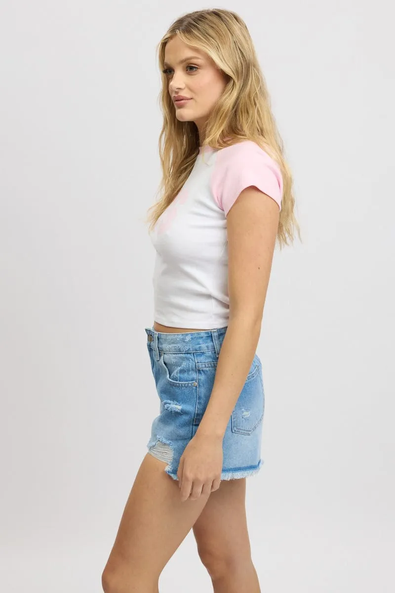 Pink Graphic Tee Short Sleeve