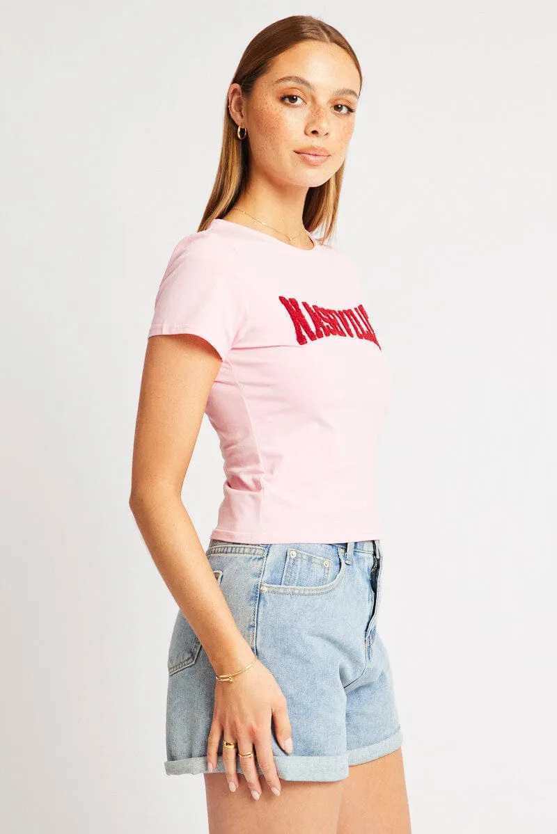 Pink Graphic Tee Short Sleeve