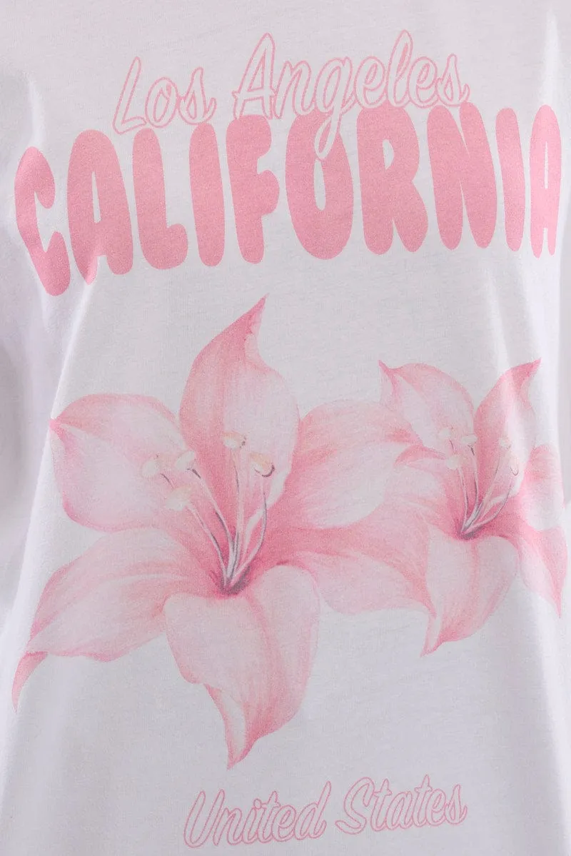 Pink Graphic Tee Short Sleeve