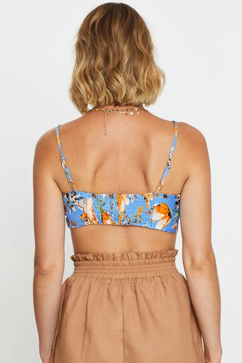 Print Singlet Bralette Sleeveless Crop