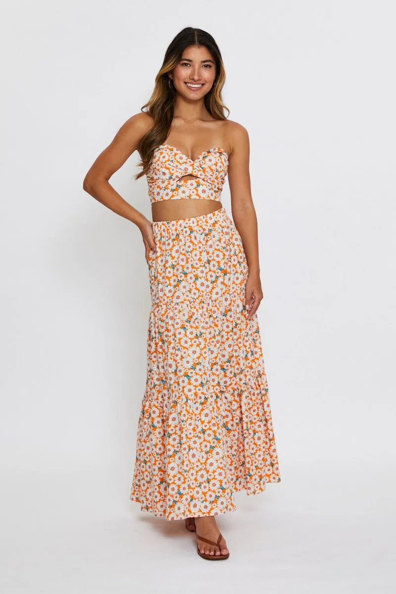 Print Singlet Top Crop