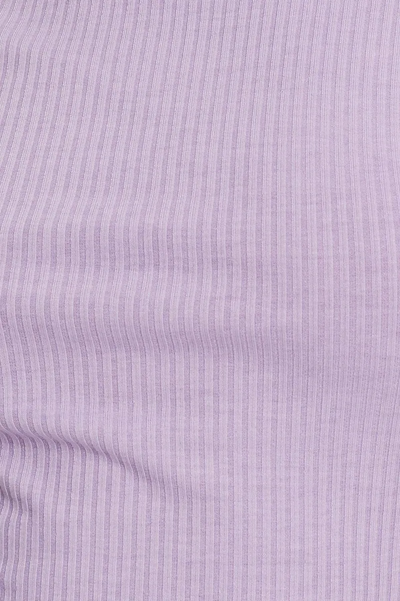 Purple Lace Up Backless Crop Tee
