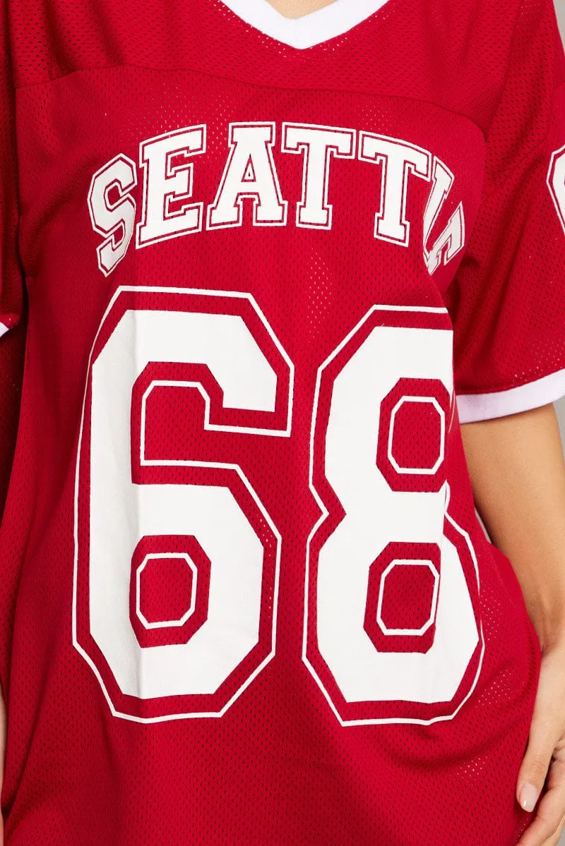 Red Graphic Tee Short Sleeve