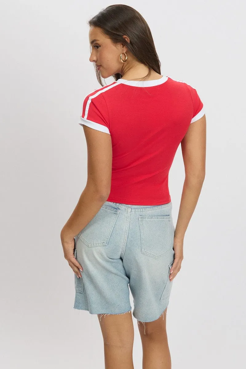 Red Graphic Tee Short Sleeve