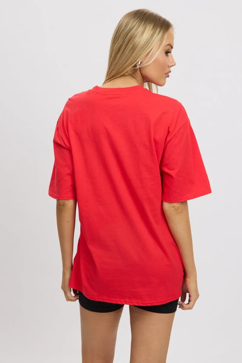 Red Graphic Tee Short Sleeve