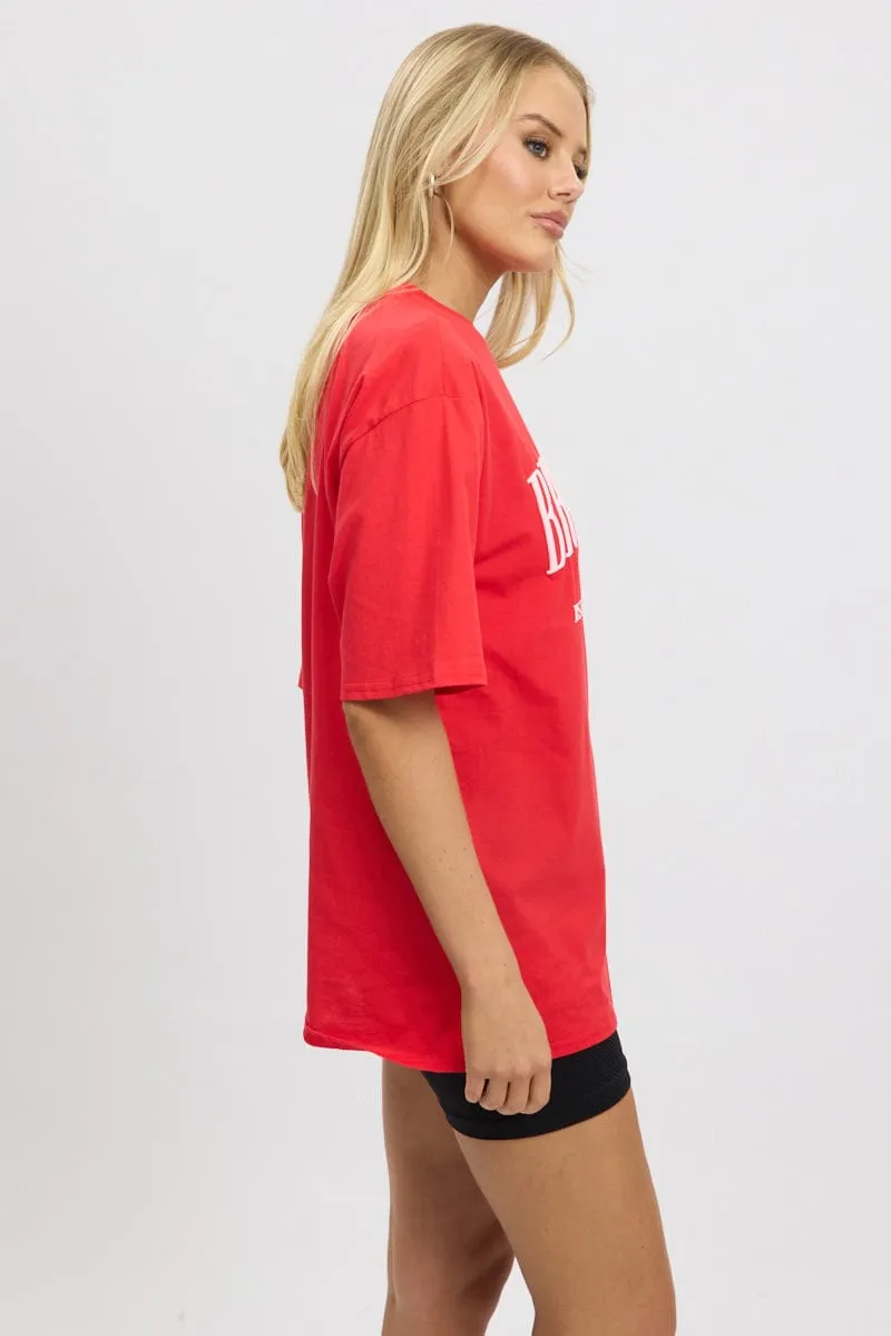 Red Graphic Tee Short Sleeve