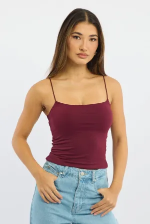 Red Supersoft Cami Top Double Layer