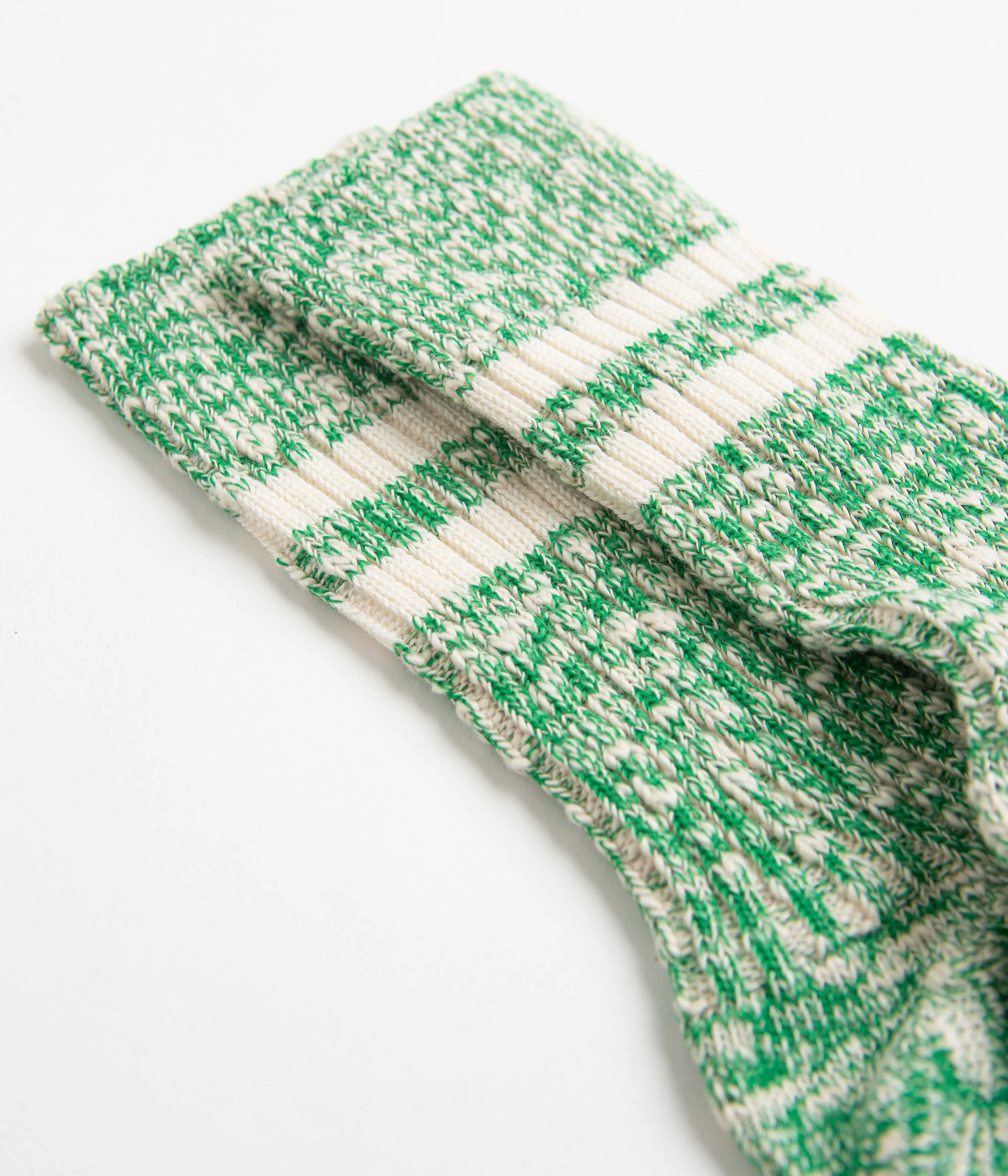 ROTOTO Slub Stripe Socks - Green