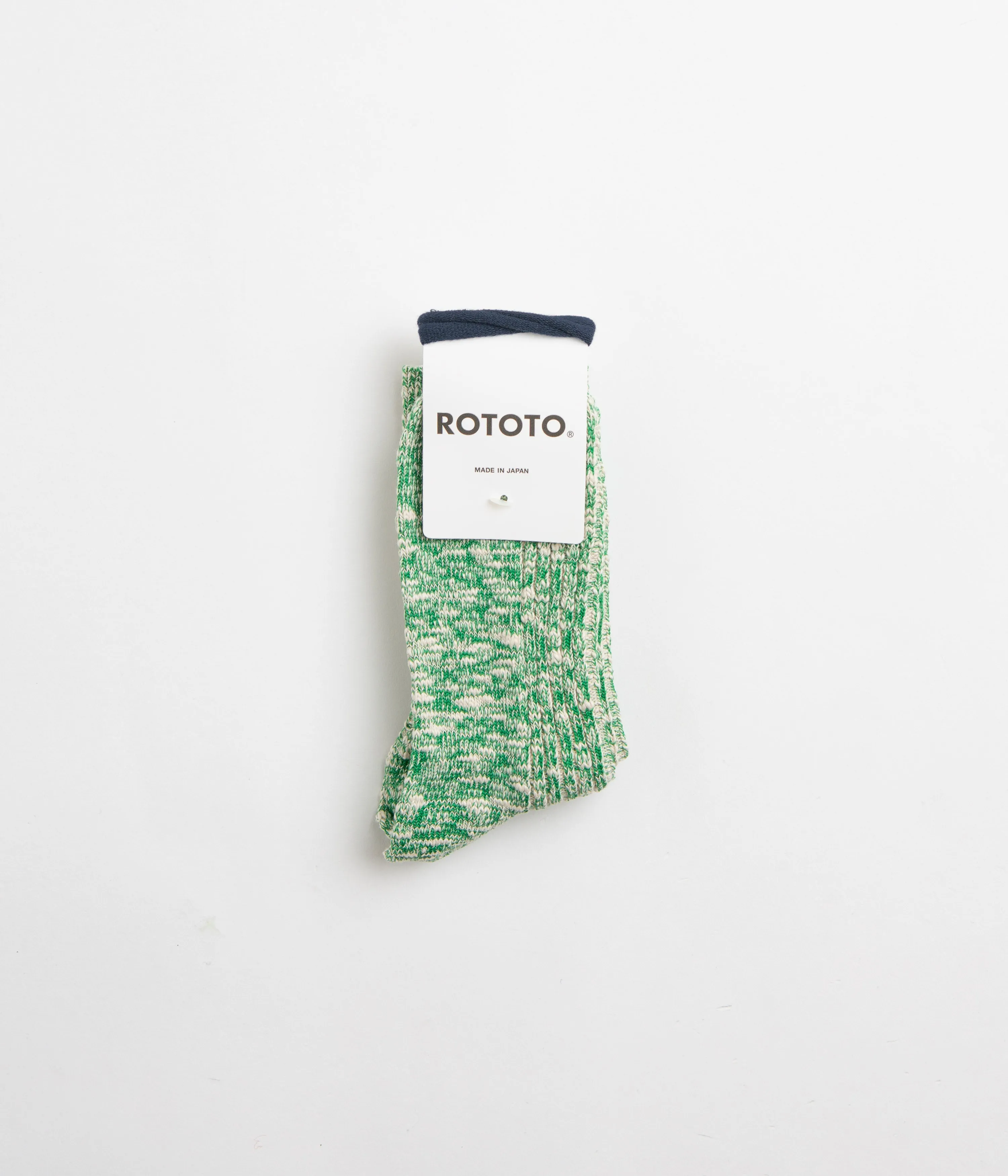 ROTOTO Slub Stripe Socks - Green
