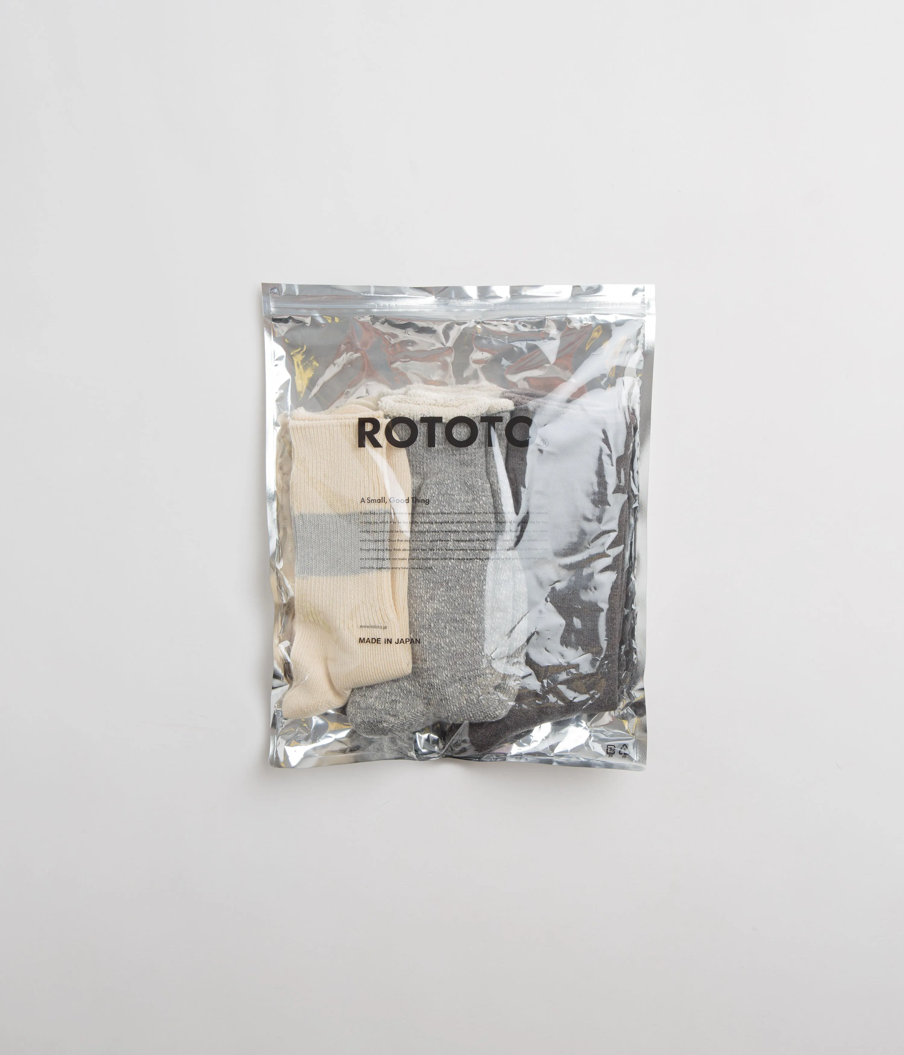 ROTOTO Special Trio Socks (3 Pack) - Grey