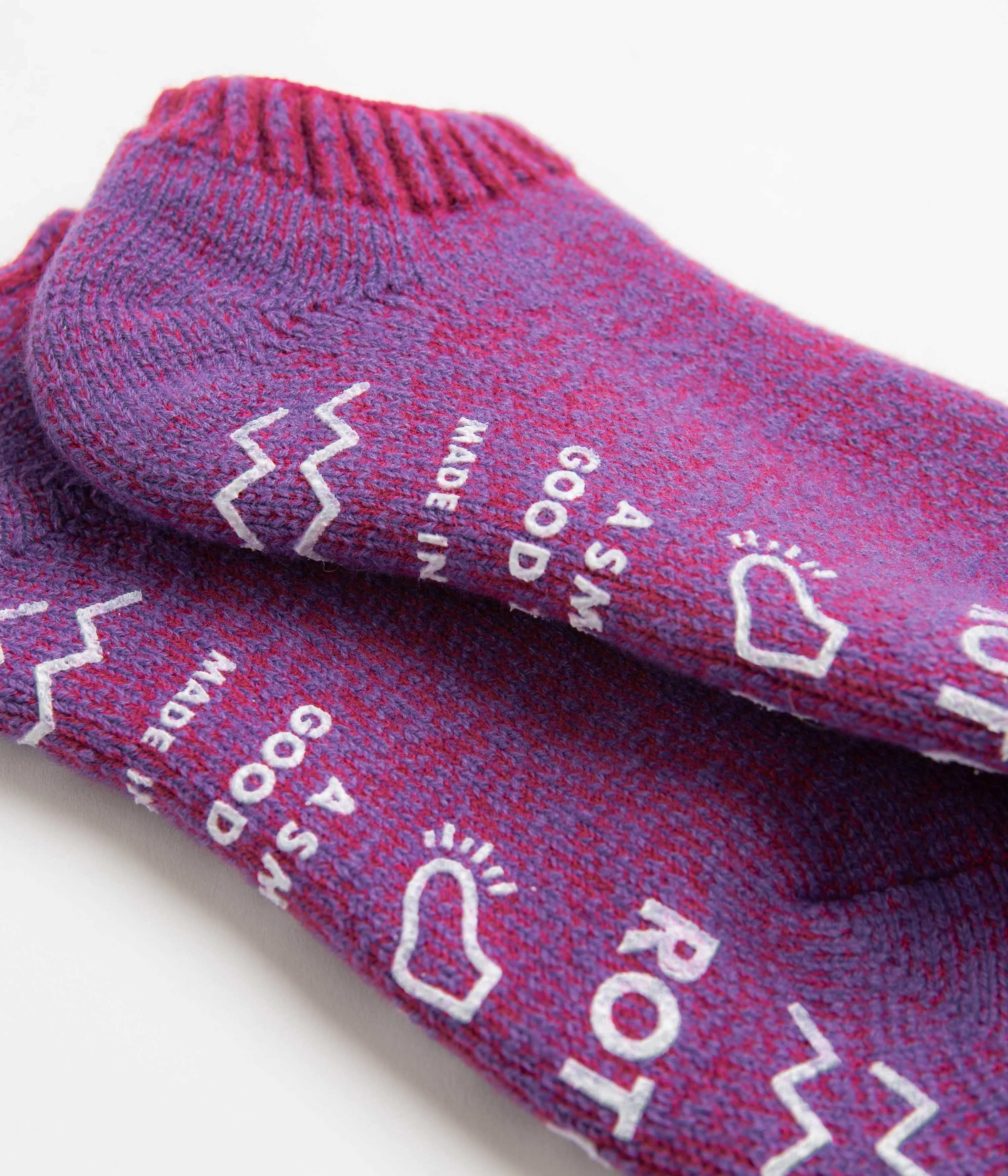 ROTOTO Trainer Socks - Dark Pink / Light Purple