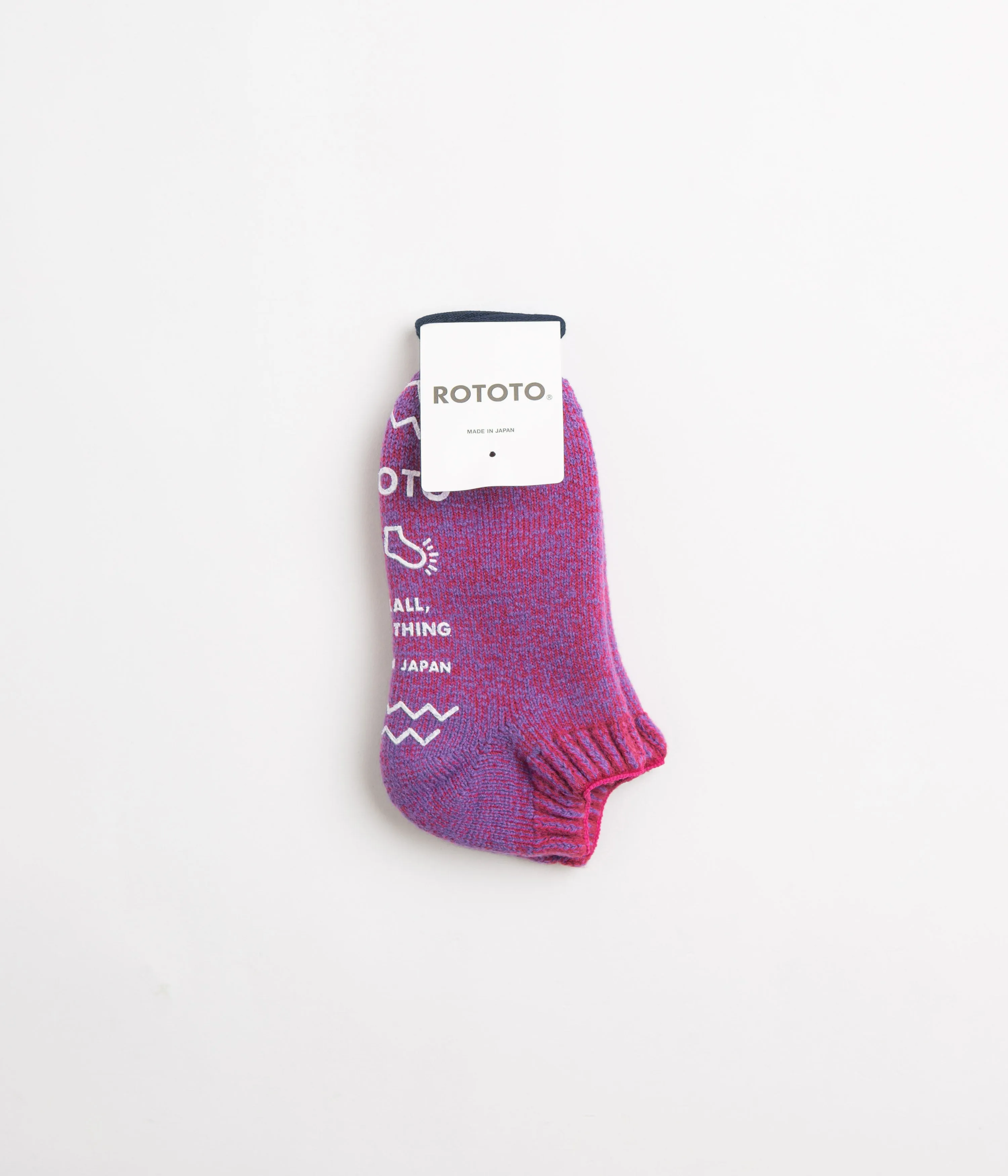 ROTOTO Trainer Socks - Dark Pink / Light Purple