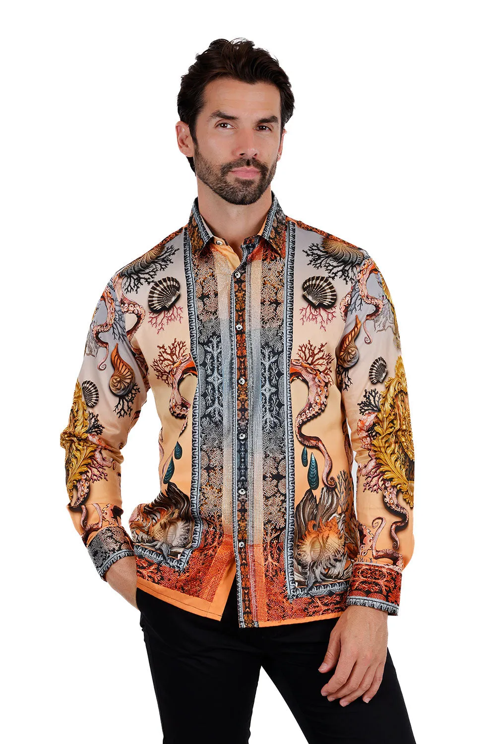 Sheering Modish Rhinestone Long Sleeve Shirt
