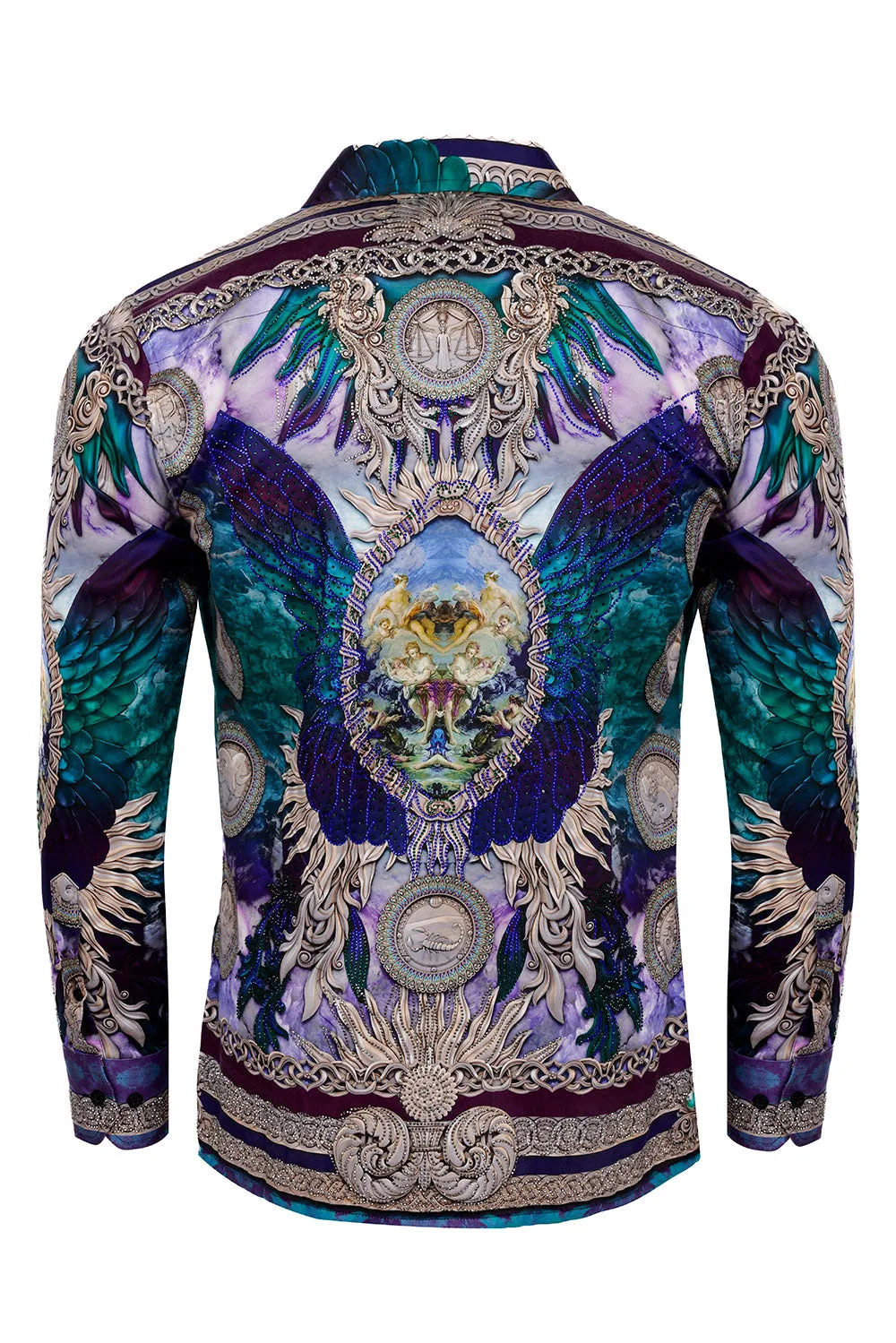 Striking Look Rhinestone Long Sleeve Shirt