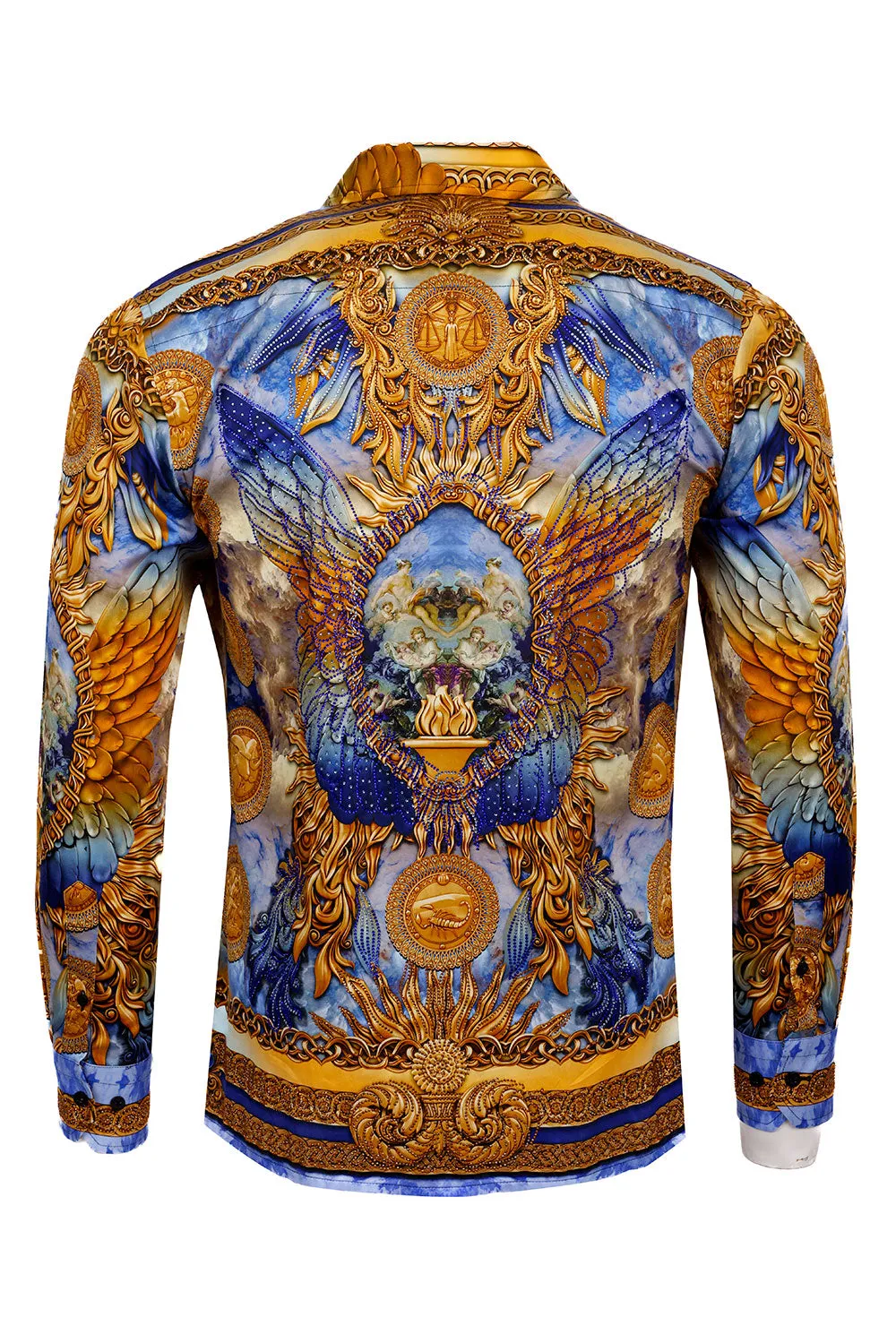 Striking Look Rhinestone Long Sleeve Shirt