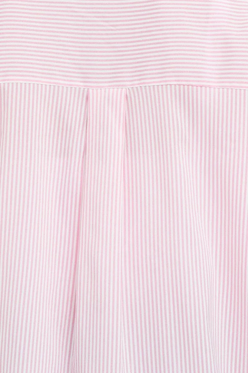 Stripe Oversized Shirts Long Sleeve Collared