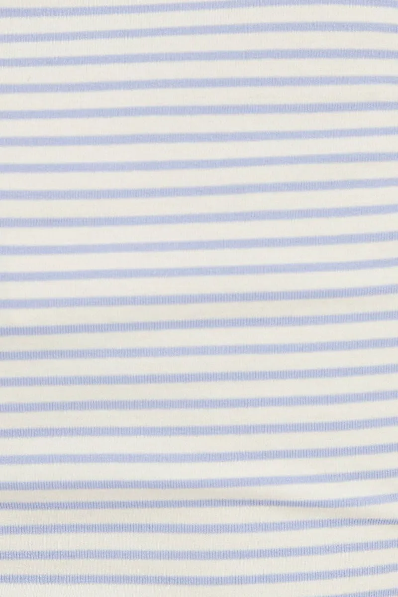 Stripe Polo Top And Short Lounge Set