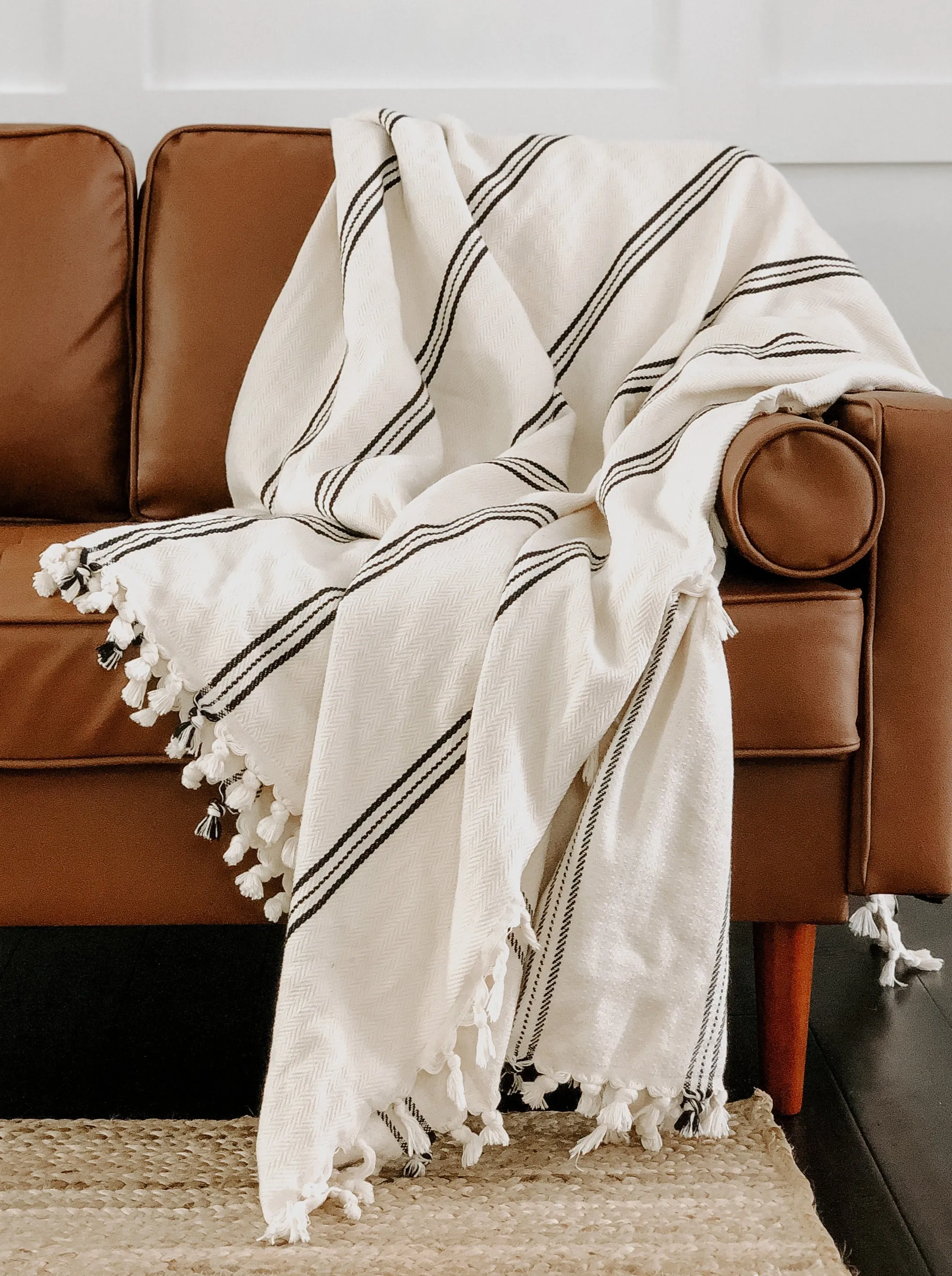 Taylor Turkish Throw Blanket - Three Stripe