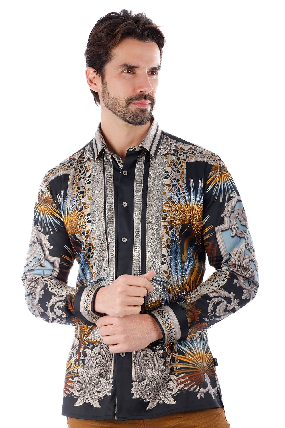 The Rage Look Rhinestone Long Sleeve Shirt