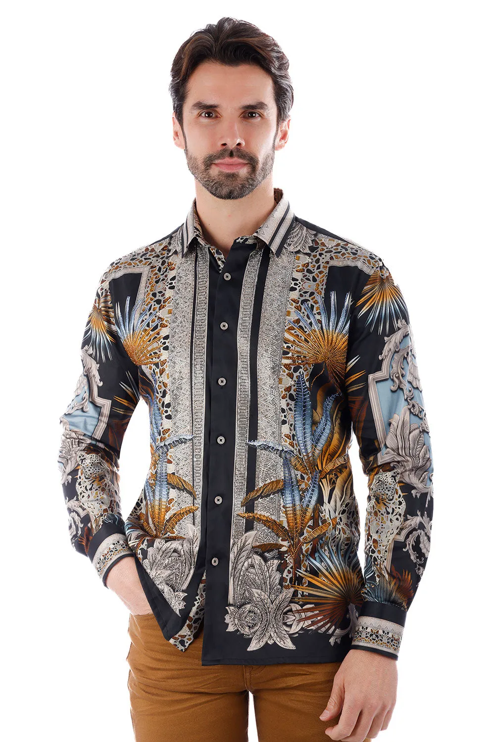 The Rage Look Rhinestone Long Sleeve Shirt