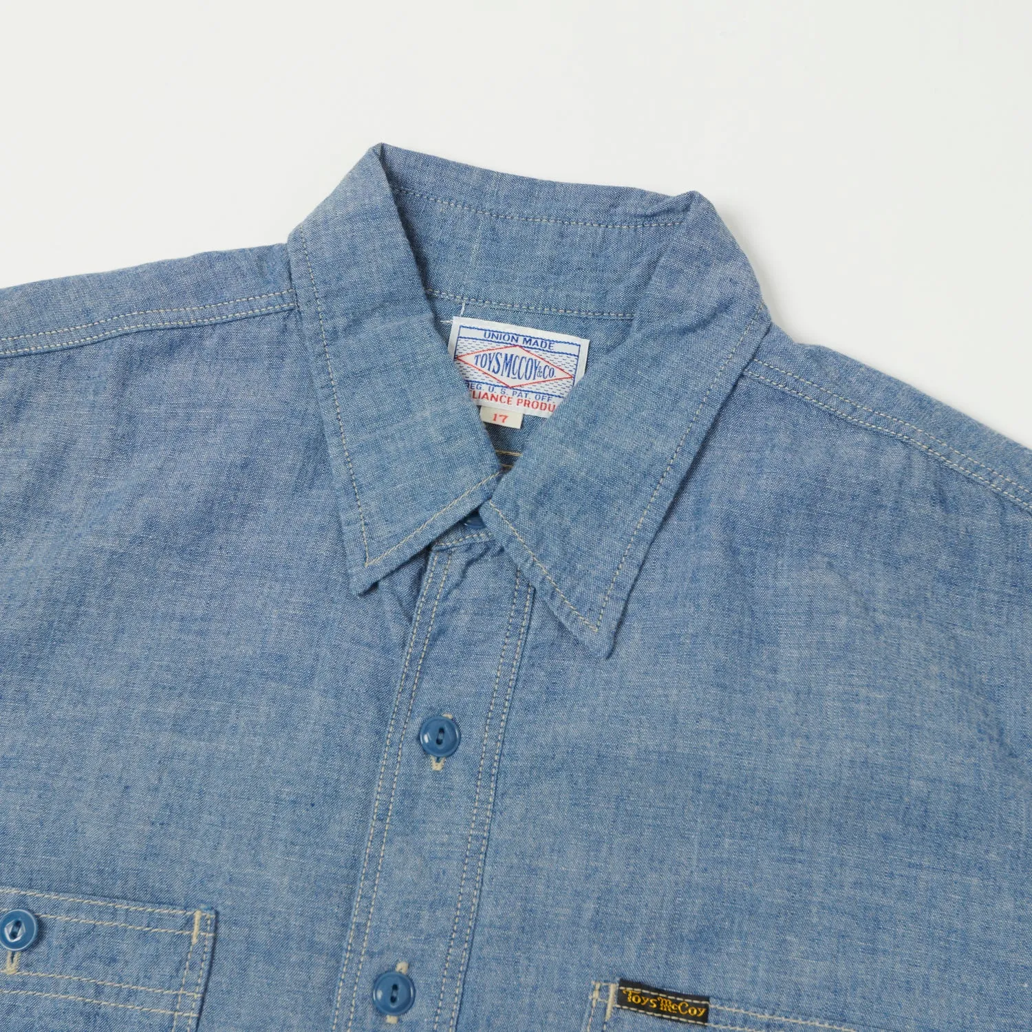 TOYS McCOY TMS2305 SS Chambray Work Shirt - Blue